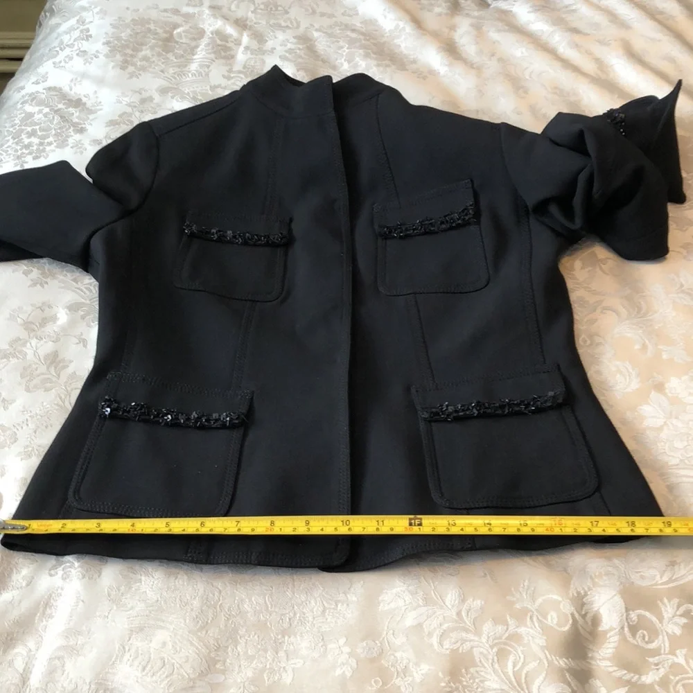 A.B. S. BY ALLEN SCHWARTZ HEAVY BLACK SUIT SIZE 10 BEADS ACCENT LINED NWOT#057 - Picture 15 of 16